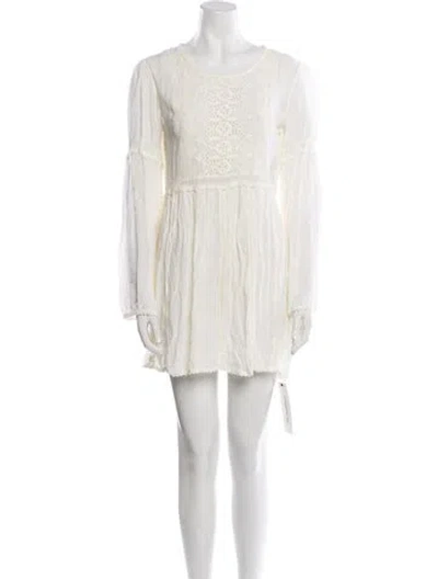 Pre-owned Melissa Odabash Scoop Neck Mini Dress In White