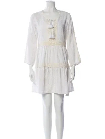 Pre-owned Melissa Odabash Scoop Neck Mini Dress In White