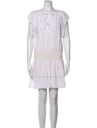 Pre-owned Melissa Odabash Scoop Neck Mini Dress In White