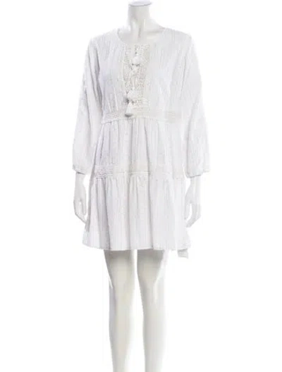 Pre-owned Melissa Odabash Scoop Neck Mini Dress In White