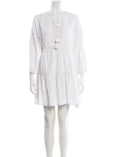 Pre-owned Melissa Odabash Scoop Neck Mini Dress In White