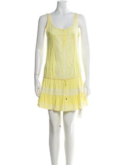 Pre-owned Melissa Odabash Scoop Neck Mini Dress In Yellow