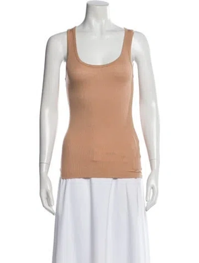 Pre-owned Melissa Odabash Scoop Neck Sleeveless Top In Orange