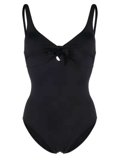 Melissa Odabash Lisbon Knot-front Swimsuit In Black