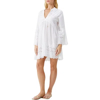 Melissa Odabash Sebenna Cotton Eyelet Cover-up Dress