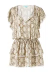Melissa Odabash Short Dress In Snake In Metallic