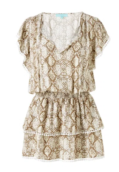 Melissa Odabash Short Dress In Snake In Metallic