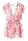 Melissa Odabash Short Summer Dress In Pink/white In Pink