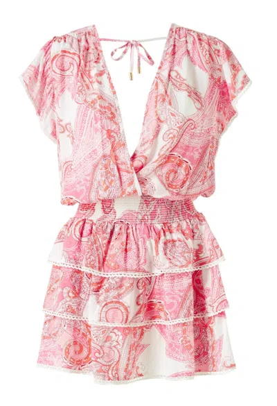 Melissa Odabash Short Summer Dress In Pink/white
