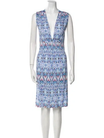 Pre-owned Melissa Odabash Silk Knee-length Dress In Blue
