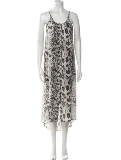 Pre-owned Melissa Odabash Silk Long Dress In Gray