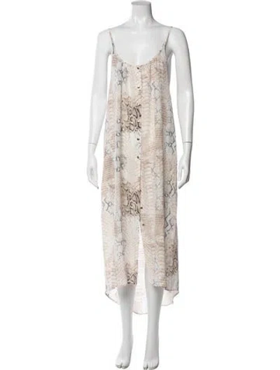 Pre-owned Melissa Odabash Silk Midi Length Dress In Neutral