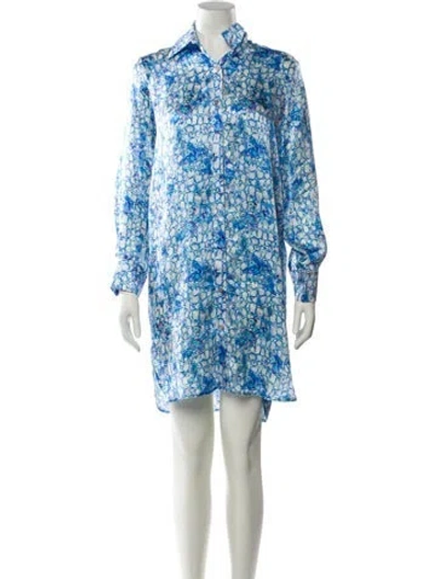 Pre-owned Melissa Odabash Silk Mini Dress In Blue