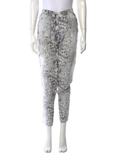 Pre-owned Melissa Odabash Silk Wide Leg Pants In Grey/white