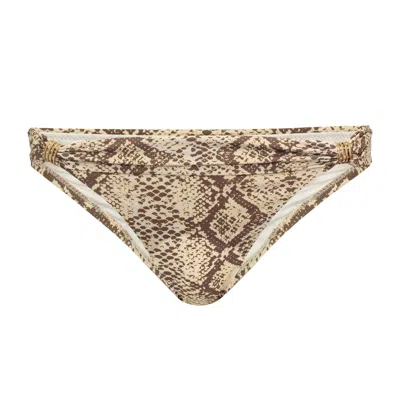 Melissa Odabash Snake Print Bikini Bottoms In Brown