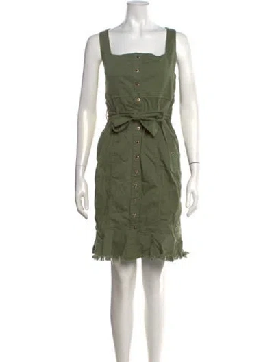 Pre-owned Melissa Odabash Square Neckline Knee-length Dress In Green