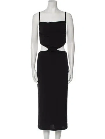 Pre-owned Melissa Odabash Square Neckline Long Dress In Black