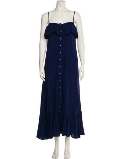 Pre-owned Melissa Odabash Square Neckline Long Dress In Blue
