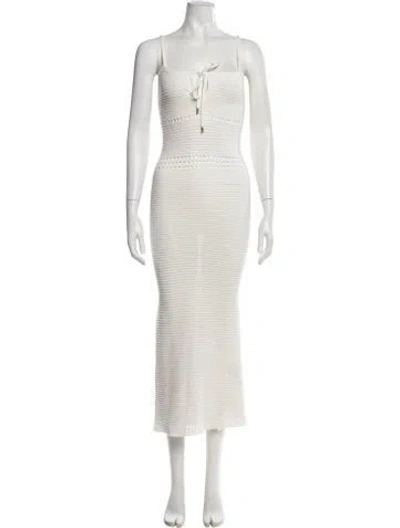 Pre-owned Melissa Odabash Square Neckline Long Dress In White