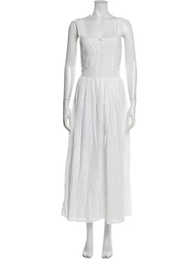 Pre-owned Melissa Odabash Square Neckline Long Dress In White