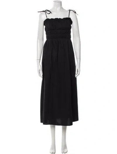 Pre-owned Melissa Odabash Square Neckline Midi Length Dress In Black