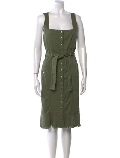 Pre-owned Melissa Odabash Square Neckline Midi Length Dress In Green