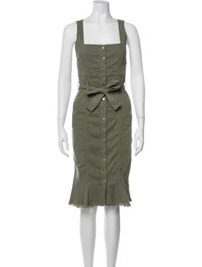 Pre-owned Melissa Odabash Square Neckline Midi Length Dress In Green