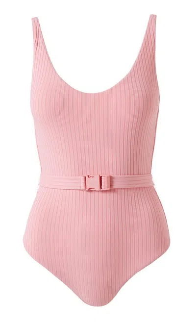 Melissa Odabash St Tropez Blush Ribbed One Piece In Pink
