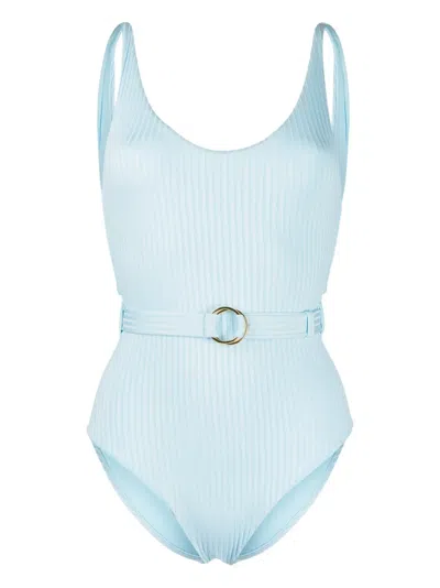 Melissa Odabash Vanessa Crochet-panelled Kaftan Minidress In Blue