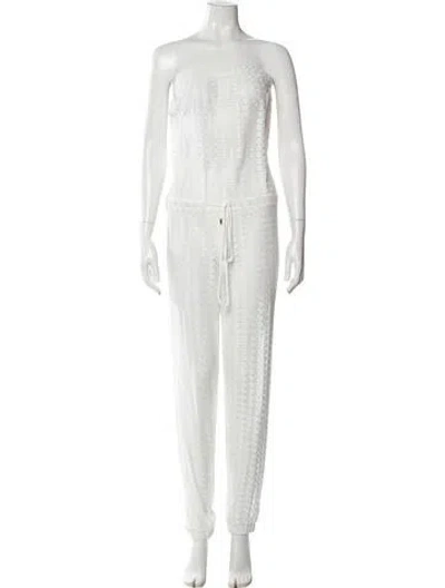 Pre-owned Melissa Odabash Strapless Jumpsuit In White