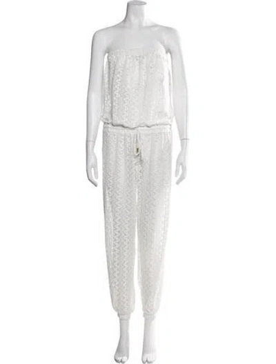 Pre-owned Melissa Odabash Strapless Jumpsuit In White