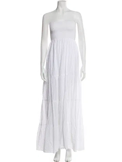 Pre-owned Melissa Odabash Strapless Long Dress In White