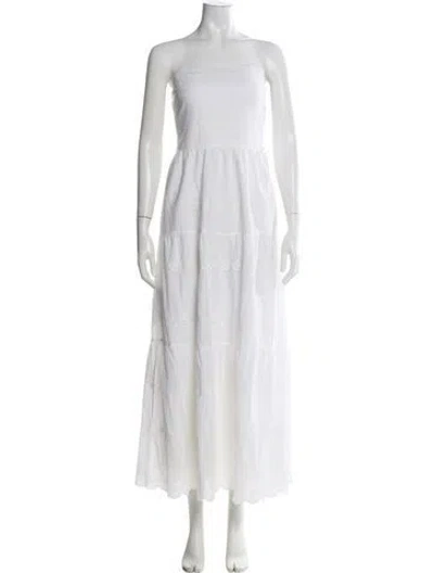 Pre-owned Melissa Odabash Strapless Long Dress In White