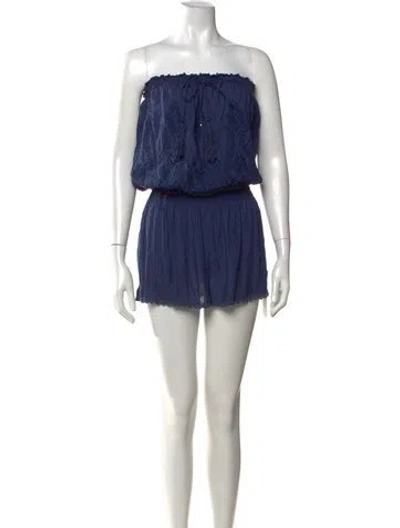 Pre-owned Melissa Odabash Strapless Mini Dress In Blue