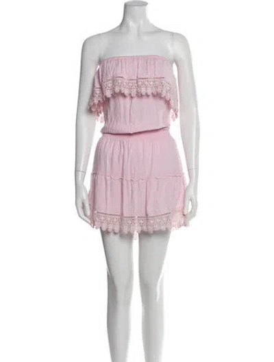 Pre-owned Melissa Odabash Strapless Mini Dress In Pink