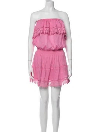Pre-owned Melissa Odabash Strapless Mini Dress In Pink
