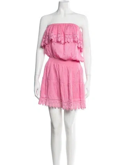 Pre-owned Melissa Odabash Strapless Mini Dress In Pink