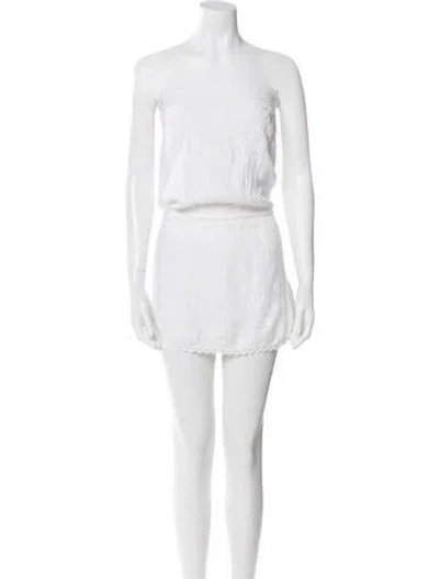 Pre-owned Melissa Odabash Strapless Mini Dress In White