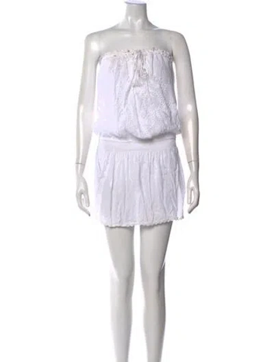Pre-owned Melissa Odabash Strapless Mini Dress In White