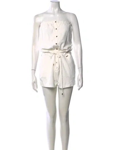 Pre-owned Melissa Odabash Strapless Romper In White