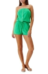 MELISSA ODABASH STRAPLESS TERRY CLOTH COVER-UP ROMPER