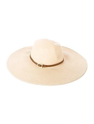 Pre-owned Melissa Odabash Straw Wide Brim Sun Hat In Neutrals