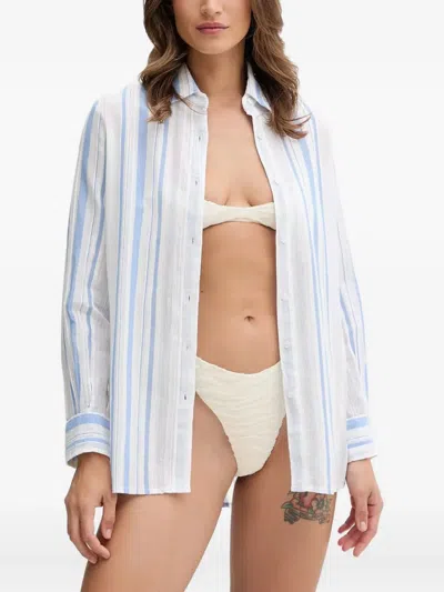 Melissa Odabash Stripe Shirt In Blue