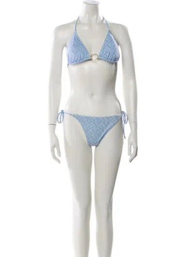 Pre-owned Melissa Odabash Striped Bikini In Neutral