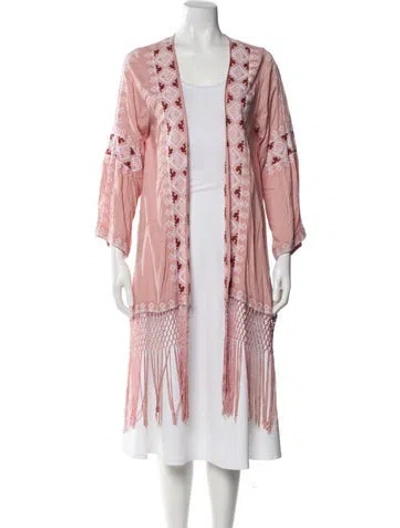Pre-owned Melissa Odabash Striped Evening Jacket In Pink