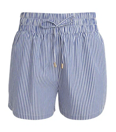 Melissa Odabash Striped High-rise Shorts In Blue