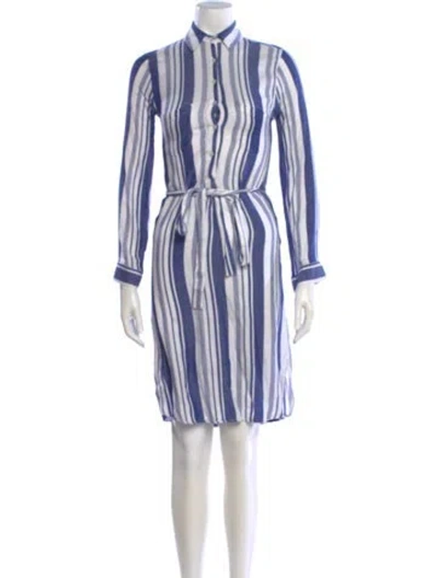 Pre-owned Melissa Odabash Striped Knee-length Dress In Blue