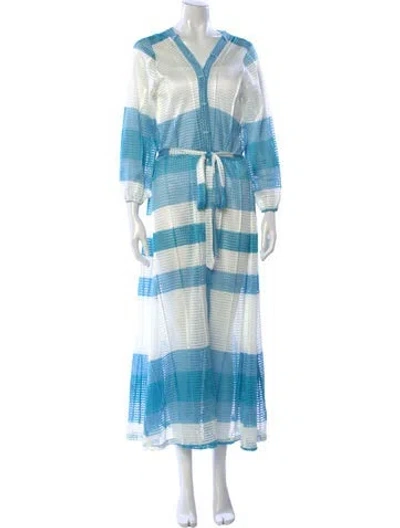 Pre-owned Melissa Odabash Striped Long Dress In Blue