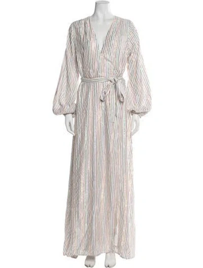 Pre-owned Melissa Odabash Striped Long Dress W/ Tags In White