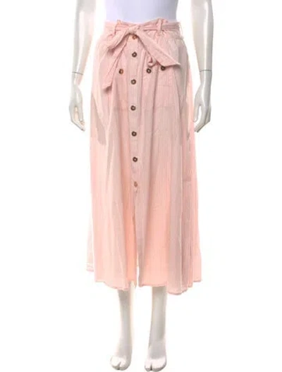 Pre-owned Melissa Odabash Striped Long Skirt In Pink